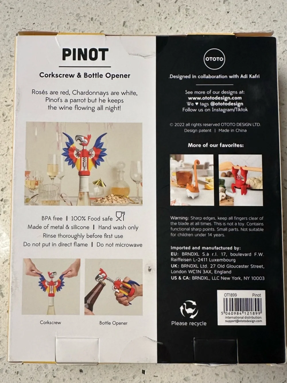OTOTO VIBRANT PARROT NOVELTY BAR TOOL OPENER KITCHEN TOOL